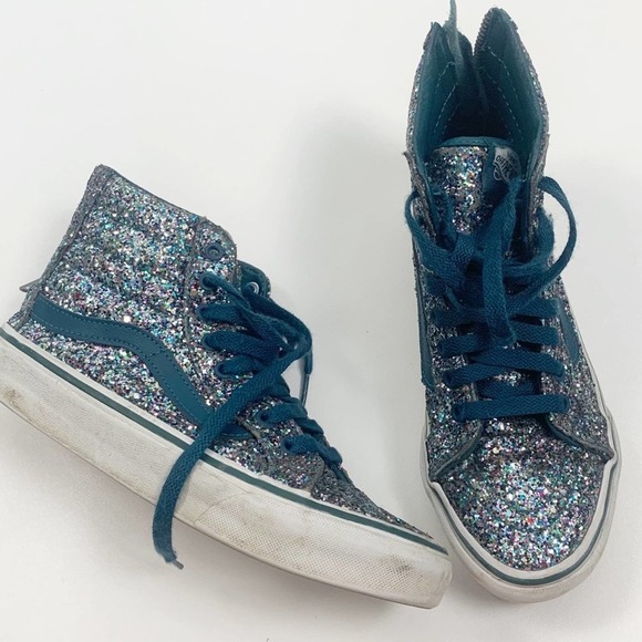 Vans Shoes - Vans Old Skool SK8 Hi Blue Glitter Shoes